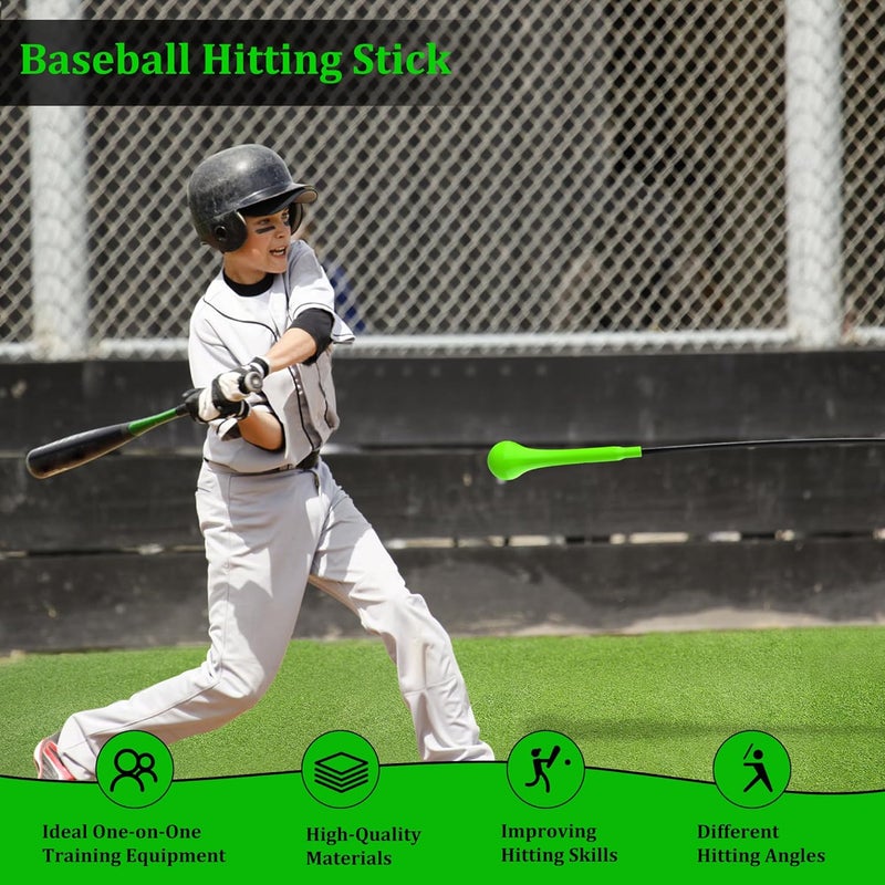 DEHAI Baseball Hitting Stick,Batting Practice Equipment for Baseball and Softball,Extended Handlebar with Grip Strap,Ideal One-on-One Baseball Training Equipment - Image 2
